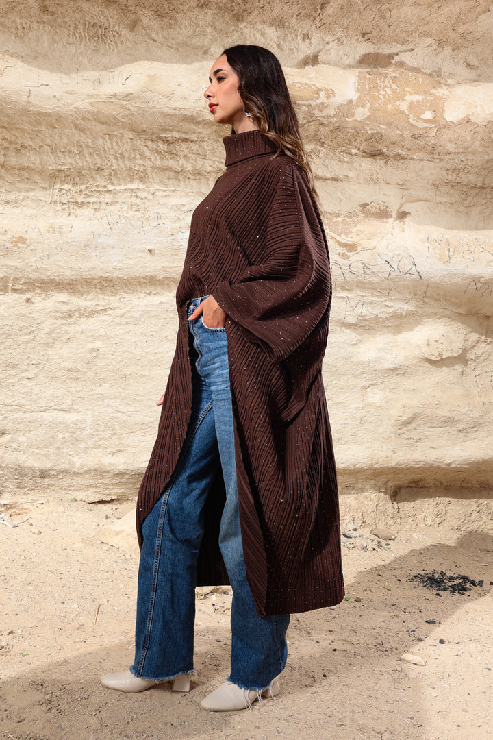 Rhinestones high-low poncho