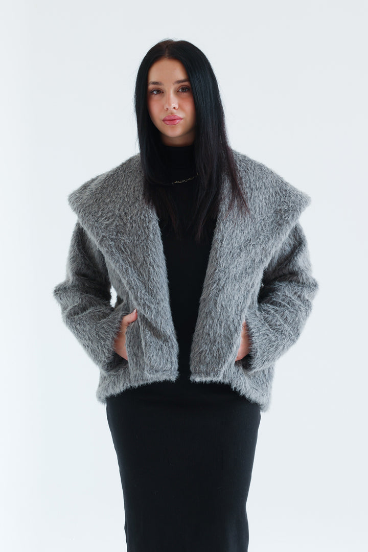 The Fluffy jacket-Grey