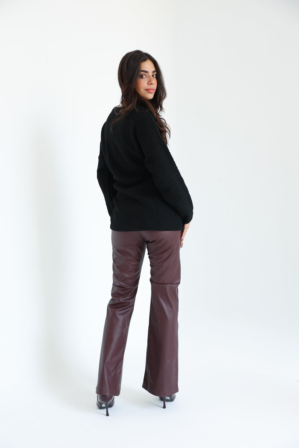 The Knitted Wrap Top - Black