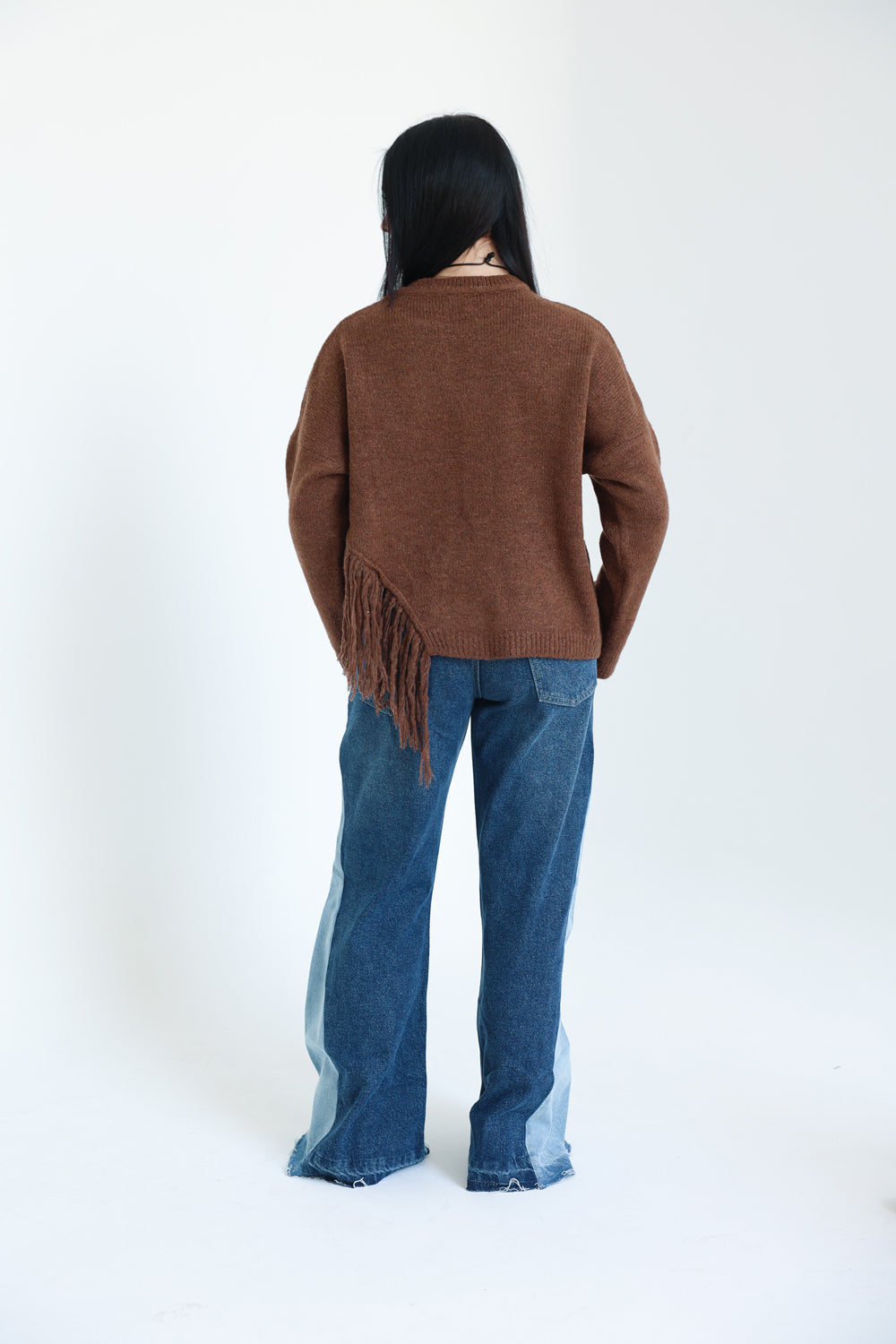 The Fringe Drift Pullover-Brown