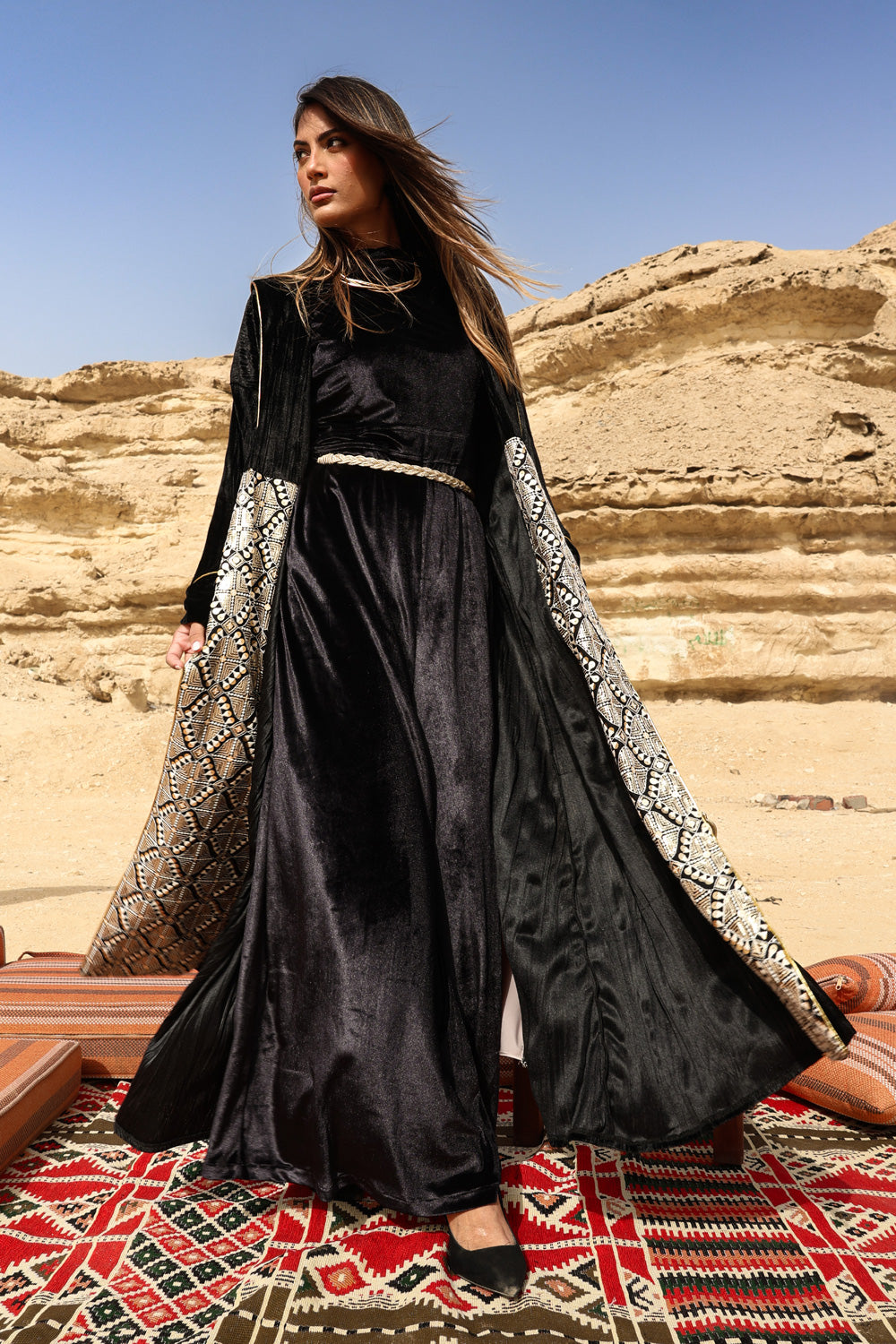 Velour noir kaftan