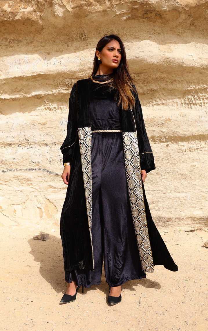 Velour noir kaftan