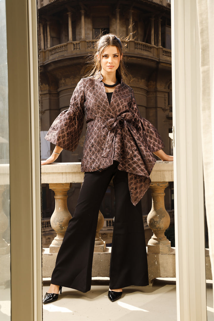 Flowy Draped Jacket - Rose Gold