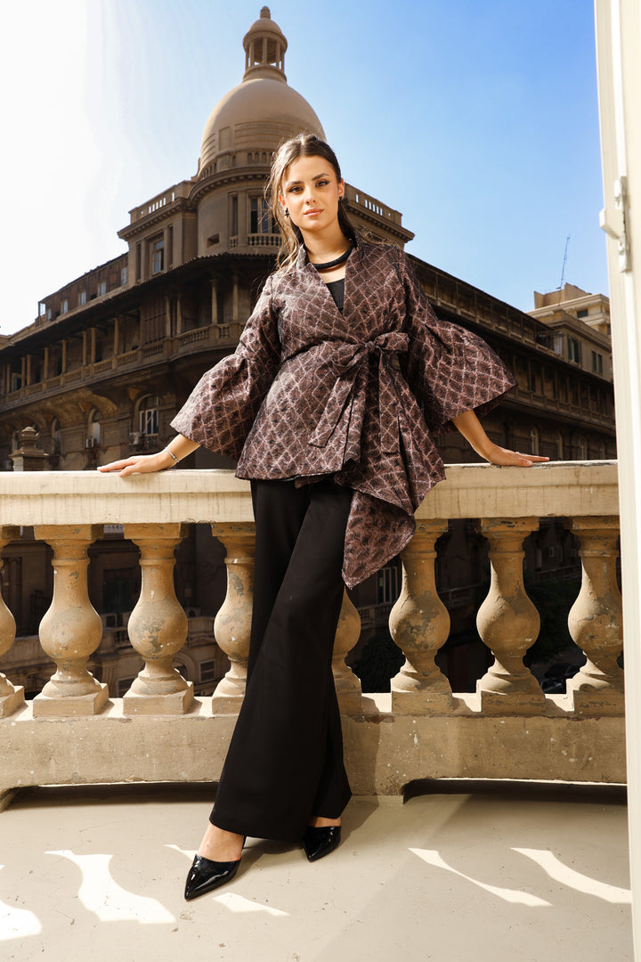 Flowy Draped Jacket - Rose Gold