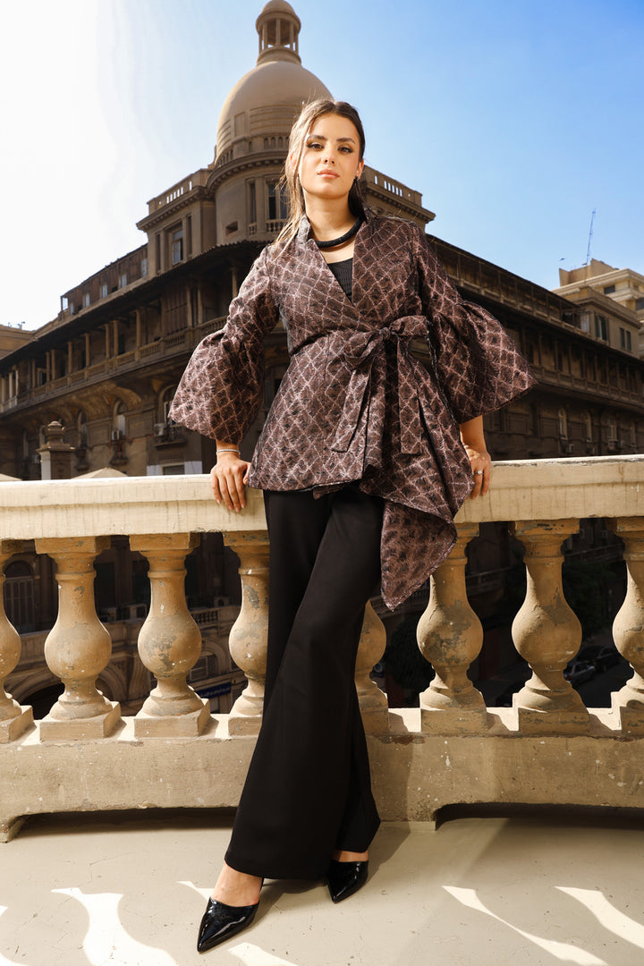 Flowy Draped Jacket - Rose Gold