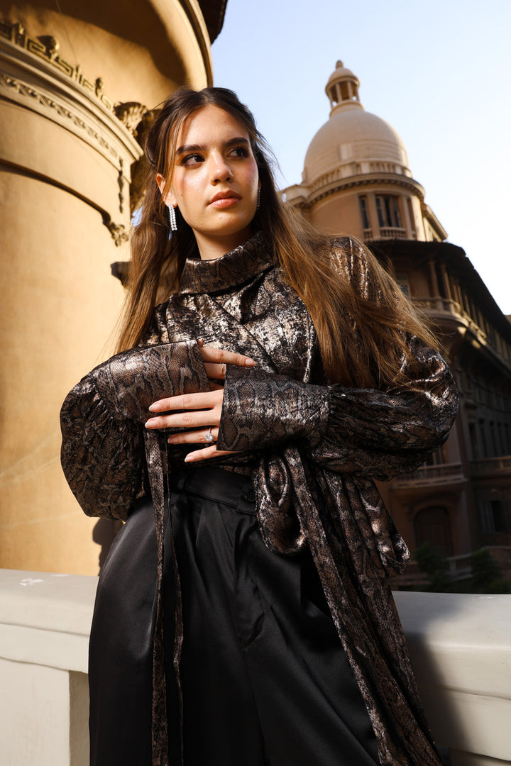 Shimmery Snake Print Blouse