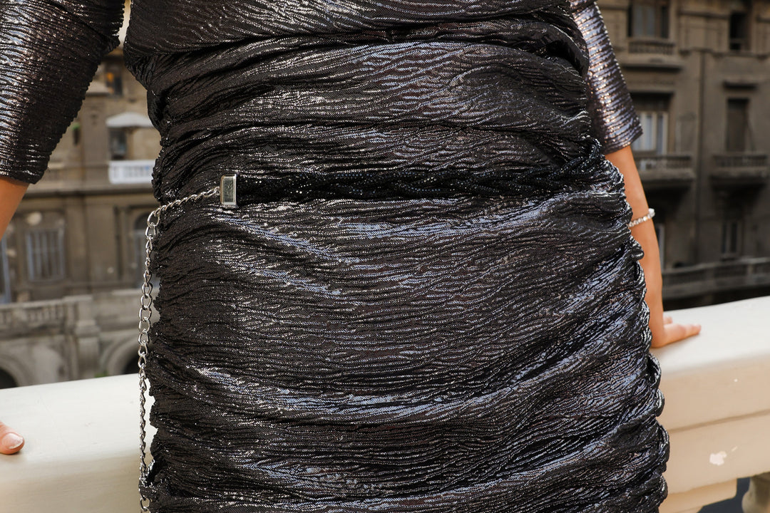 Crystal Statement Belt - Black