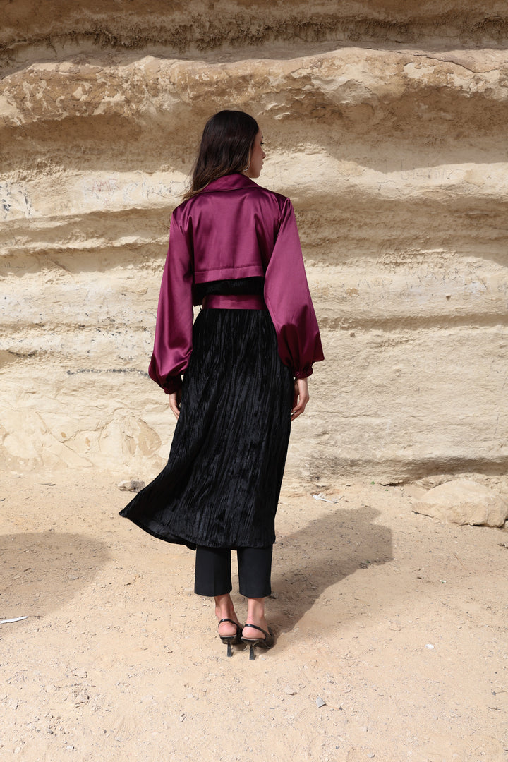 Najm Coat - Burgundy