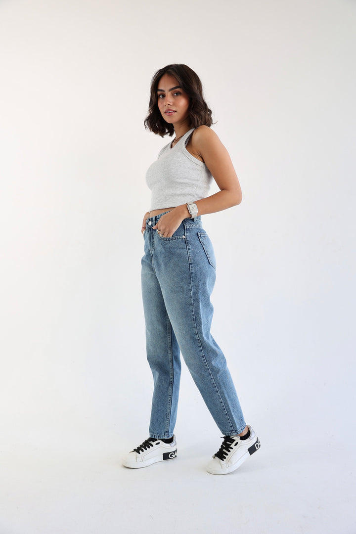 Mom Fit Jeans - Denim Blue