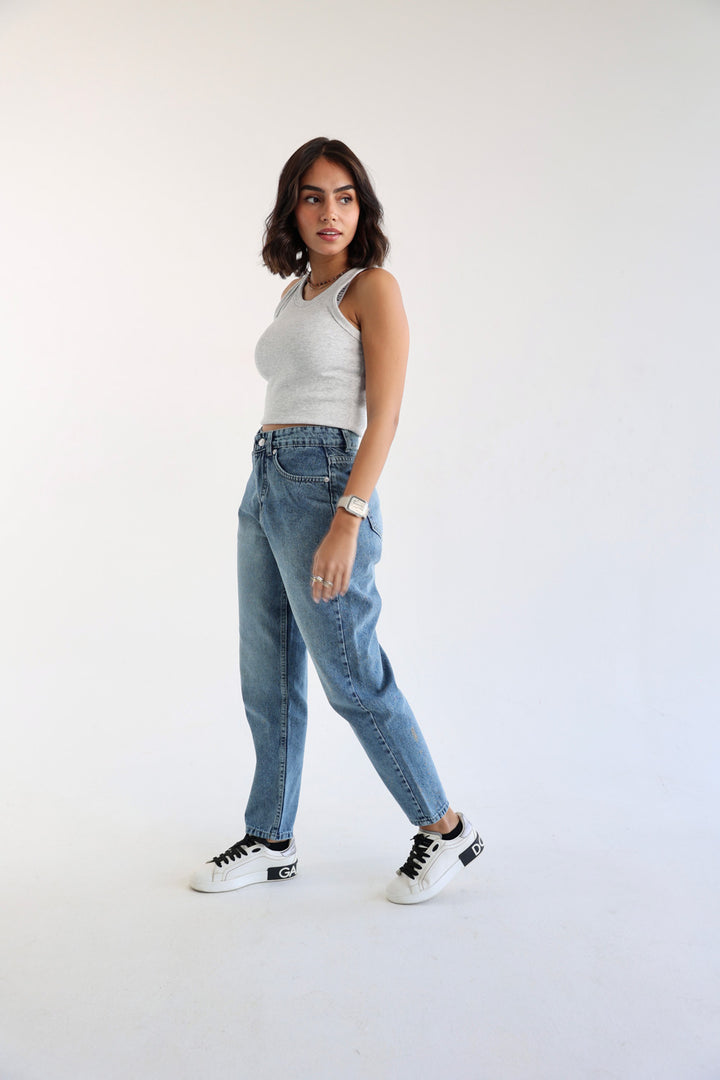 Mom Fit Jeans - Denim Blue