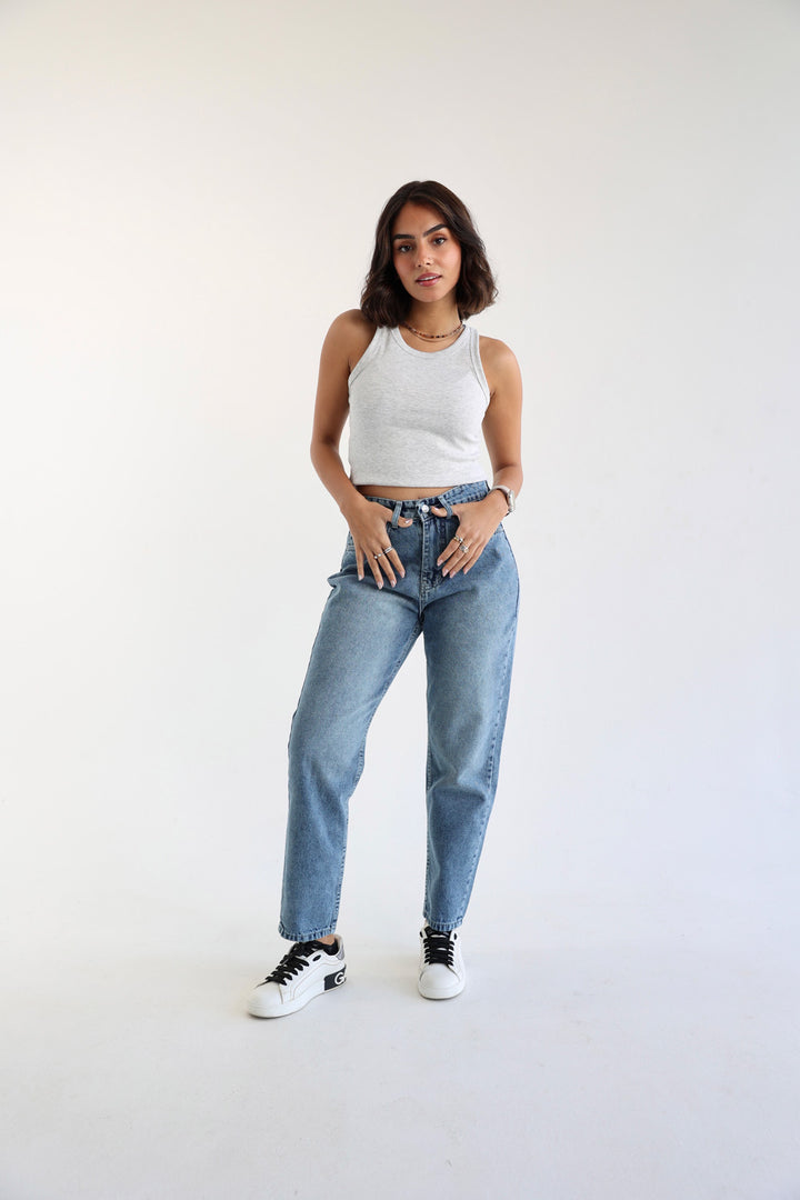 Mom Fit Jeans - Denim Blue