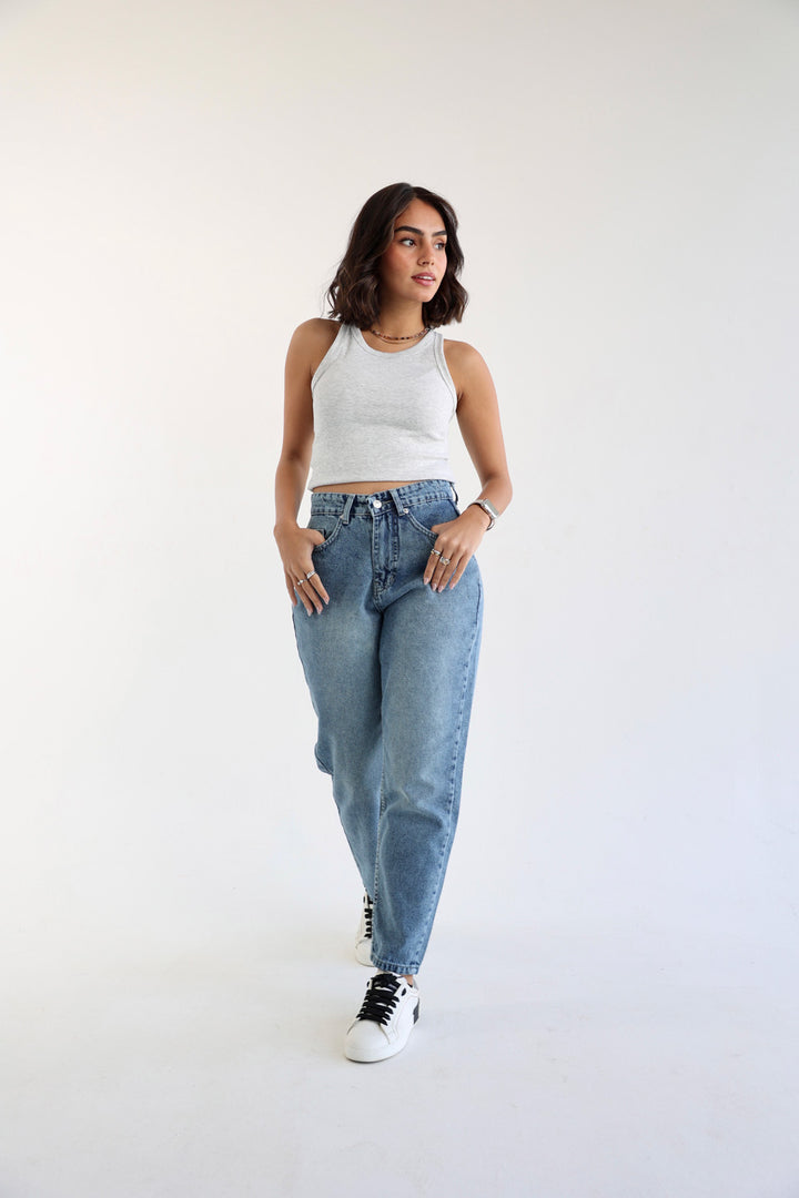 Mom Fit Jeans - Denim Blue