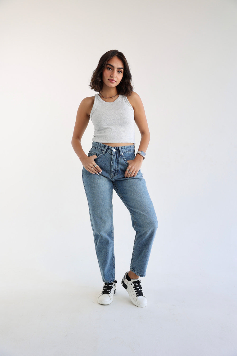 Mom Fit Jeans - Denim Blue