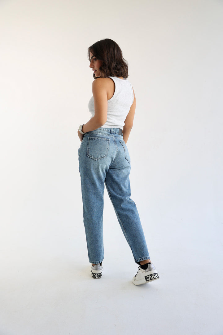 Mom Fit Jeans - Denim Blue