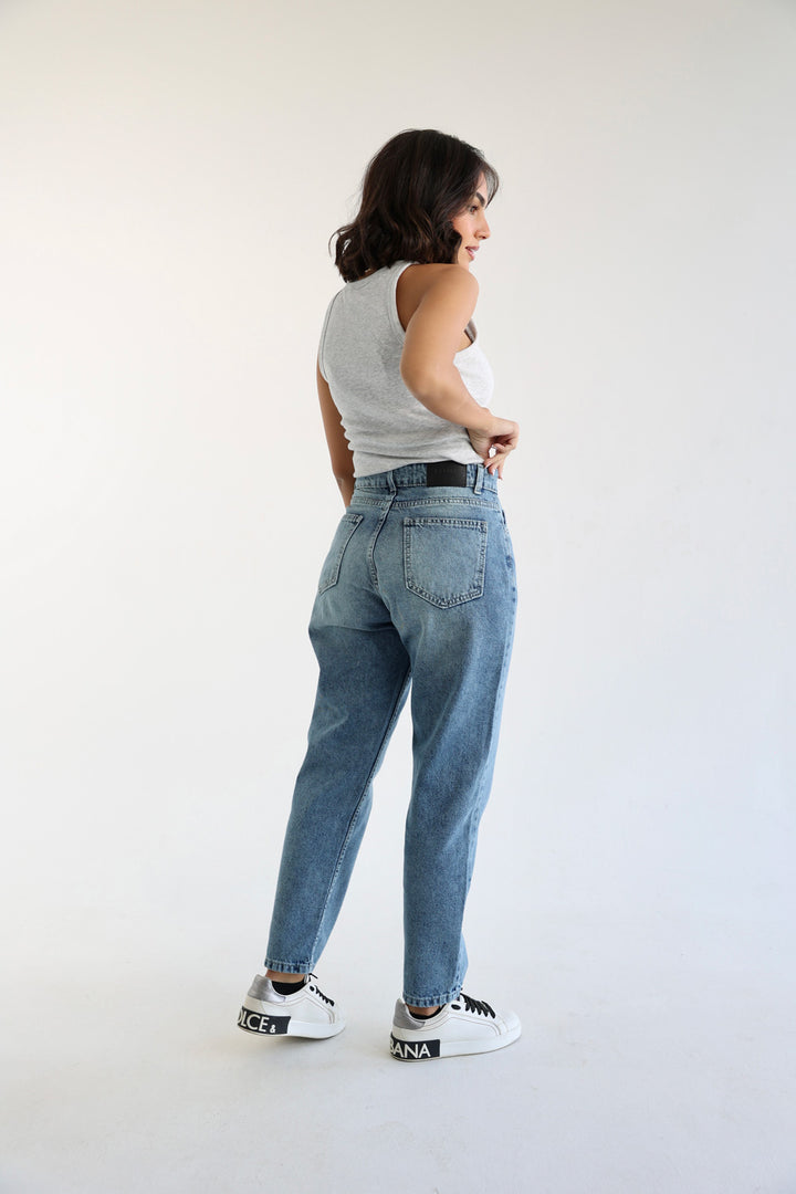 Mom Fit Jeans - Denim Blue