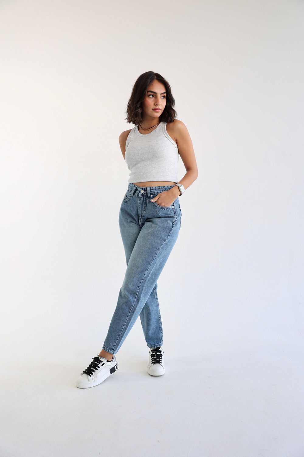 Mom Fit Jeans - Denim Blue