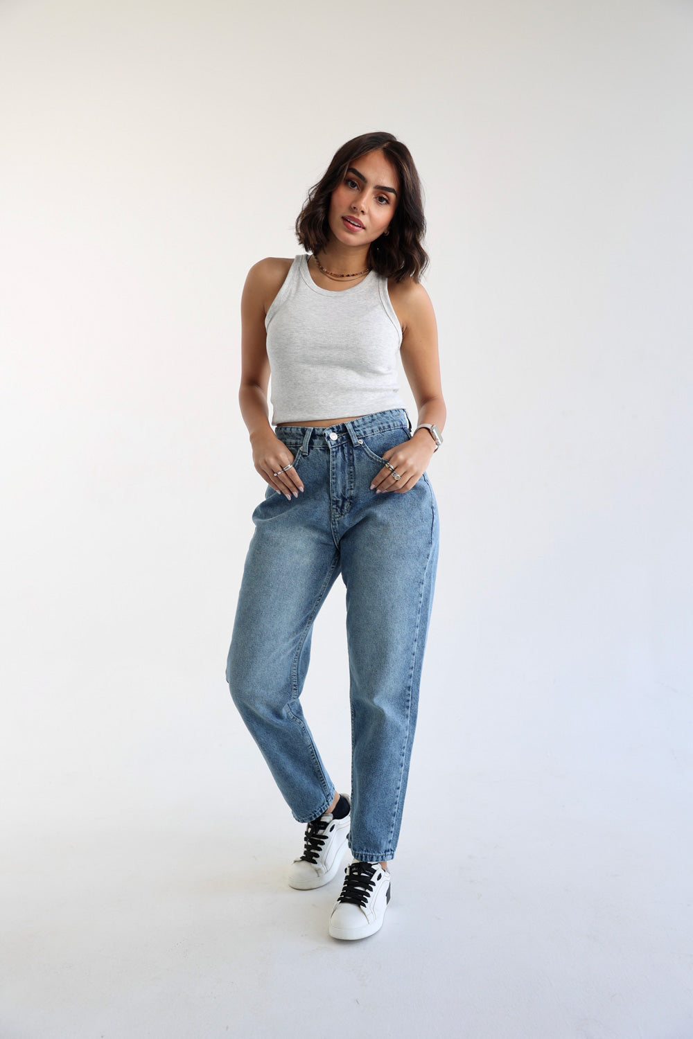 Mom Fit Jeans - Denim Blue