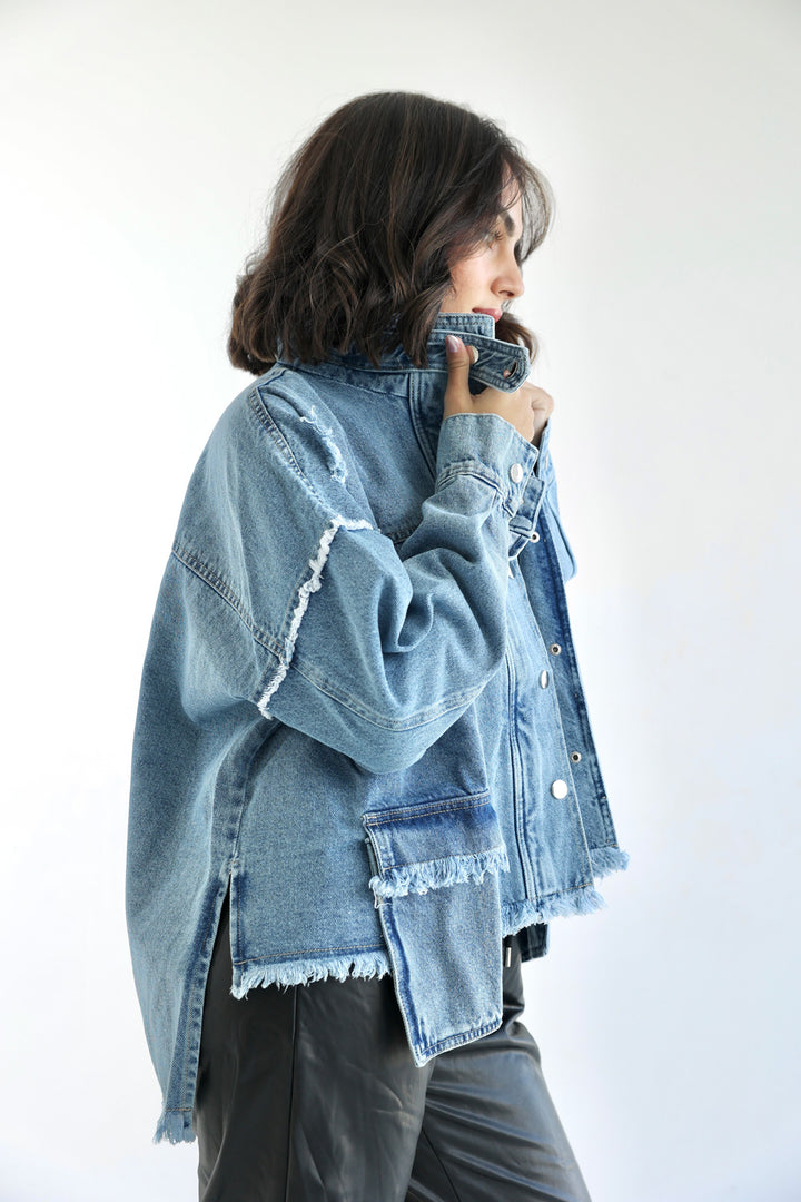 Pockets Denim Jacket - Blue