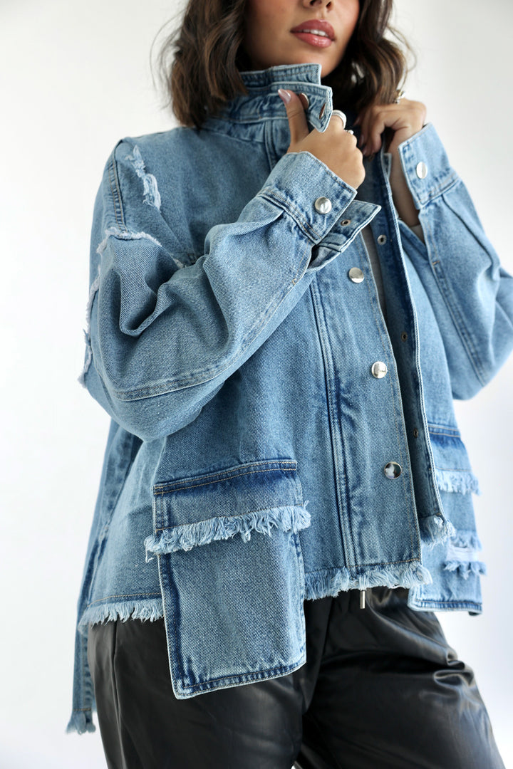 Pockets Denim Jacket - Blue