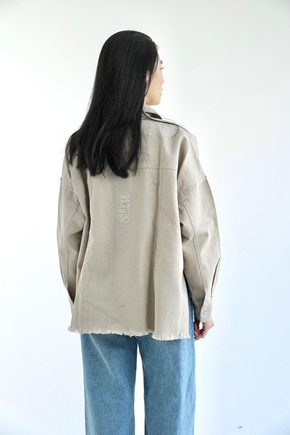 Pockets Denim Jacket - Beige