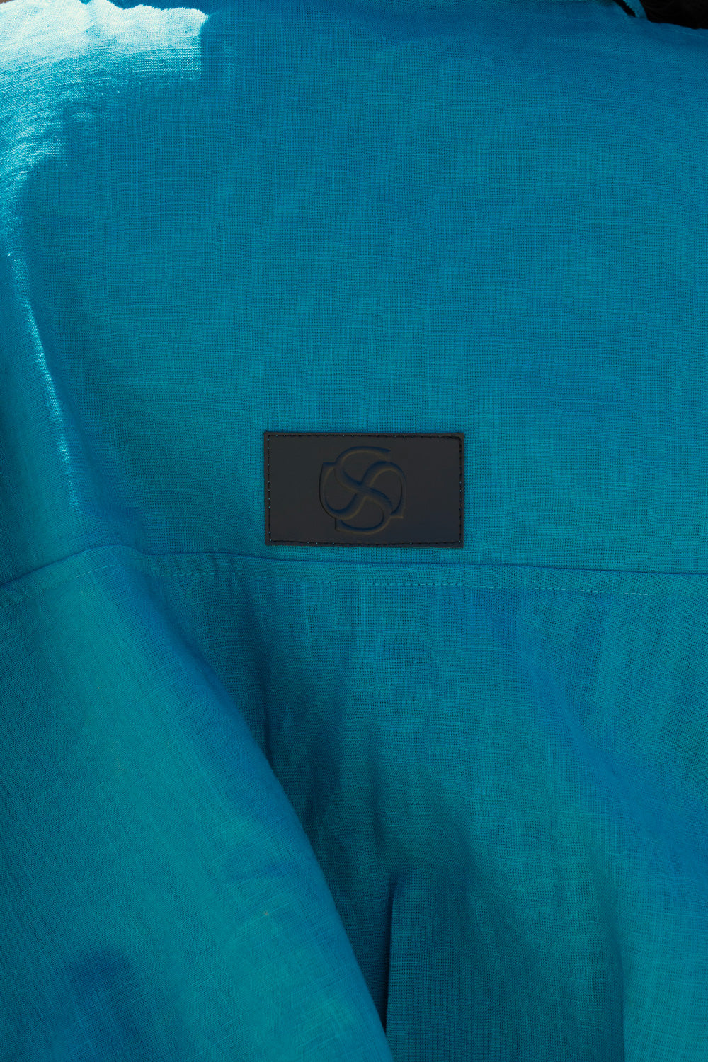 The linen jacket - teal blue