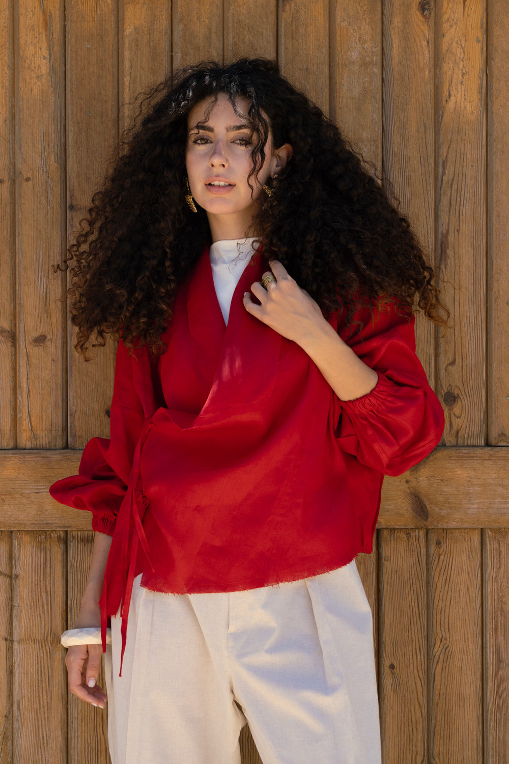 The linen jacket - Red