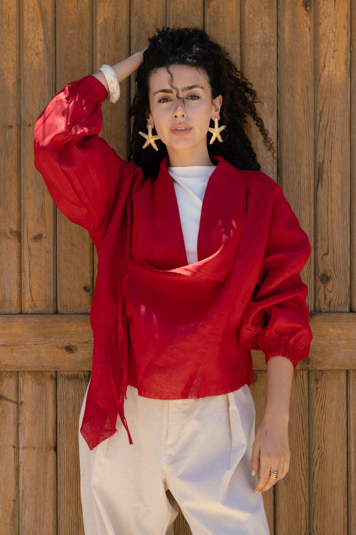 The linen jacket - Red