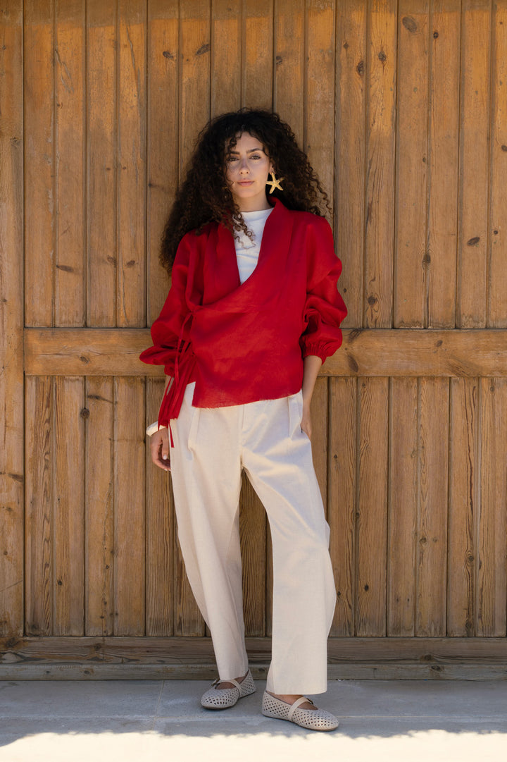 The linen jacket - Red