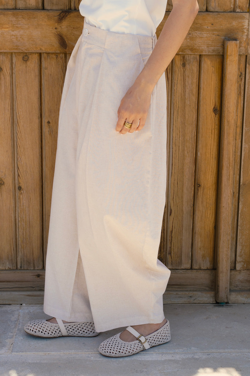 Linen balloon pants - Beige