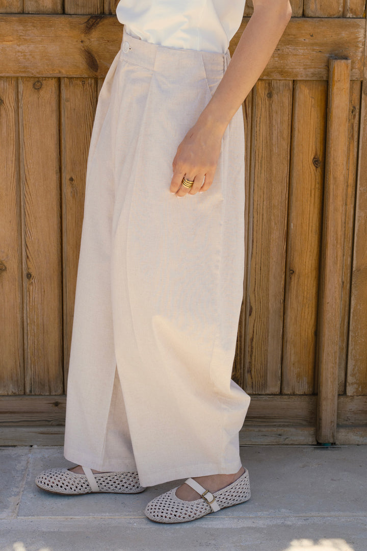 Linen balloon pants - Beige