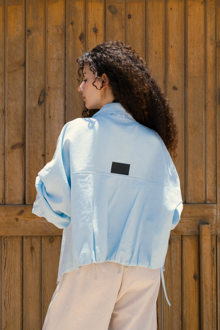 The linen jacket - Baby Blue