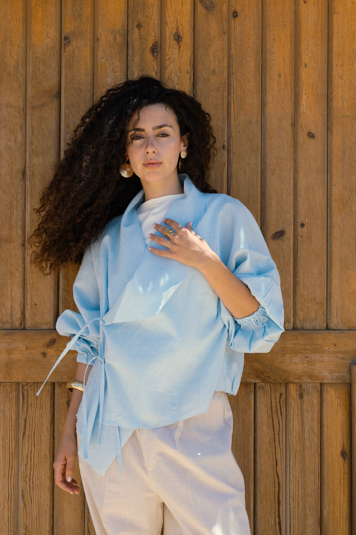 The linen jacket - Baby Blue