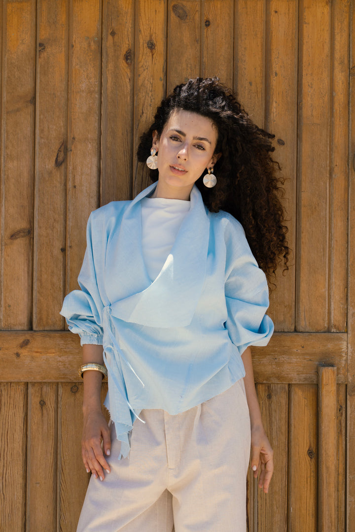 The linen jacket - Baby Blue