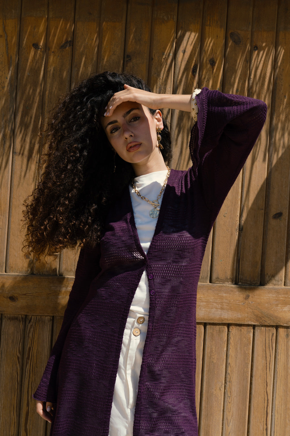Sol Cardigan - Purple Plum