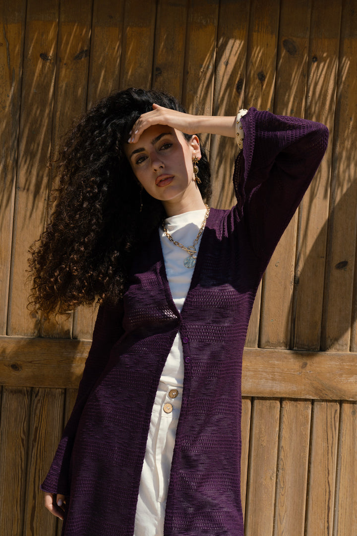 Sol Cardigan - Purple Plum