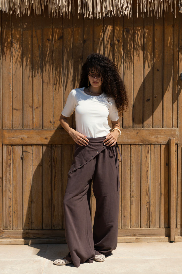 Ease Linen Pants - Brown
