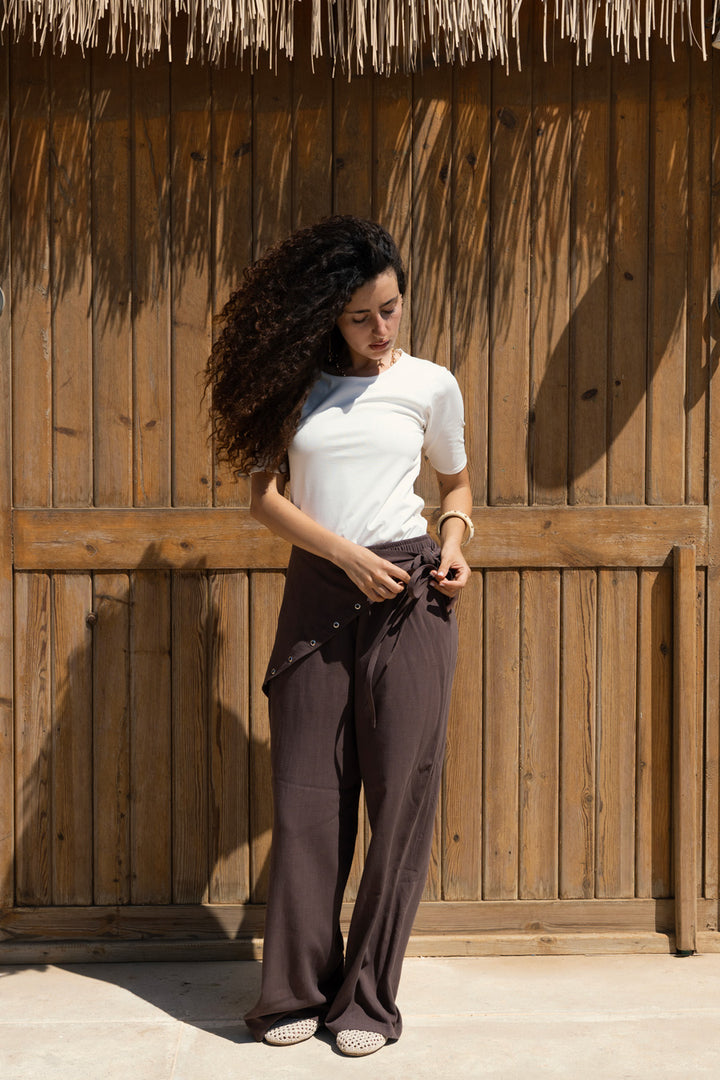 Ease Linen Pants - Brown