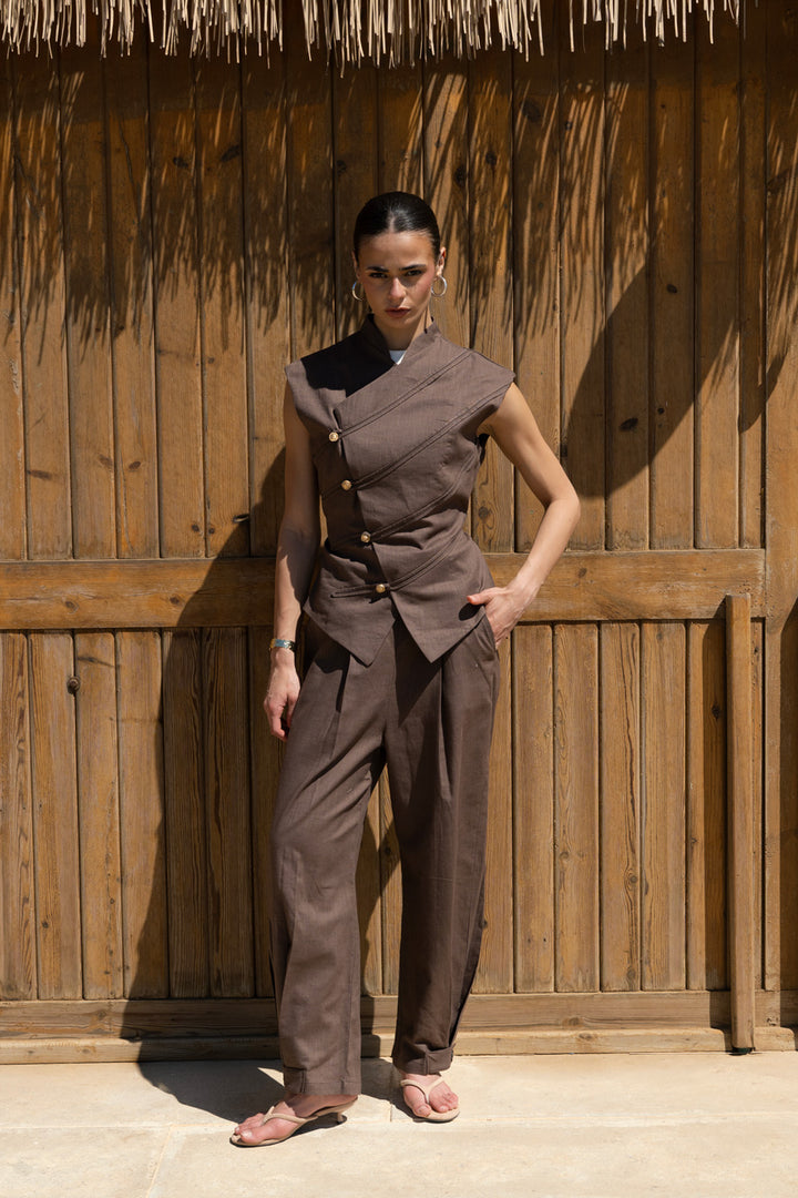 Contour vest - Brown