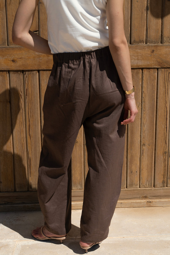 Brown linen pants