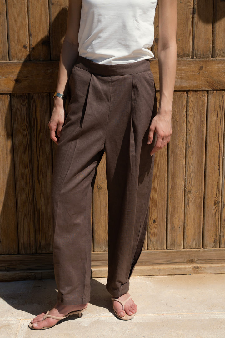 Brown linen pants