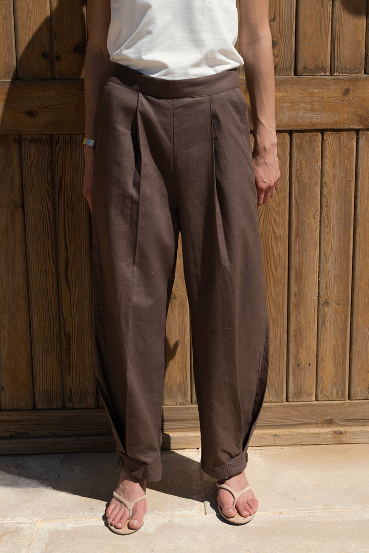 Brown linen pants