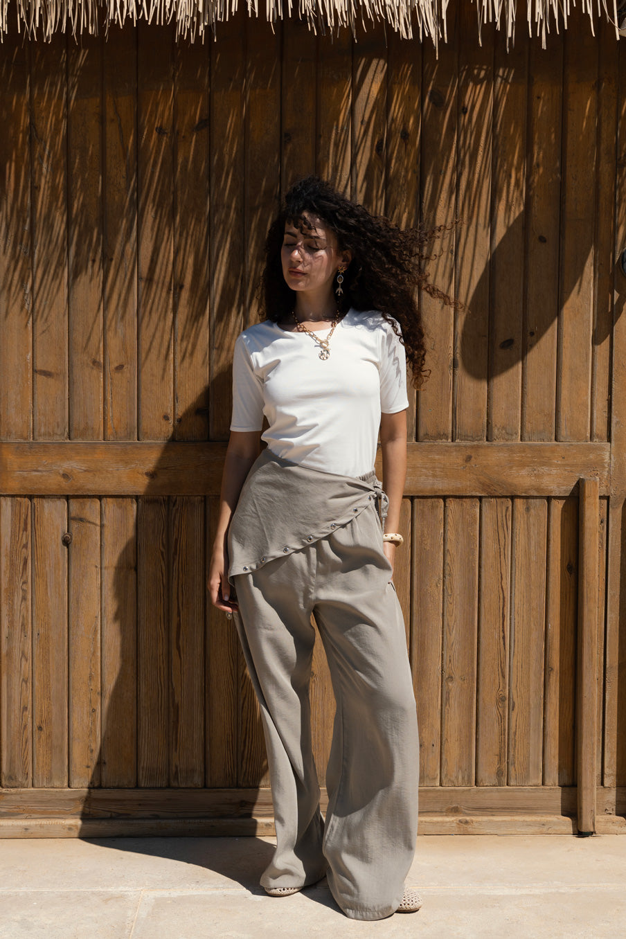 Ease Linen Pants -Olive