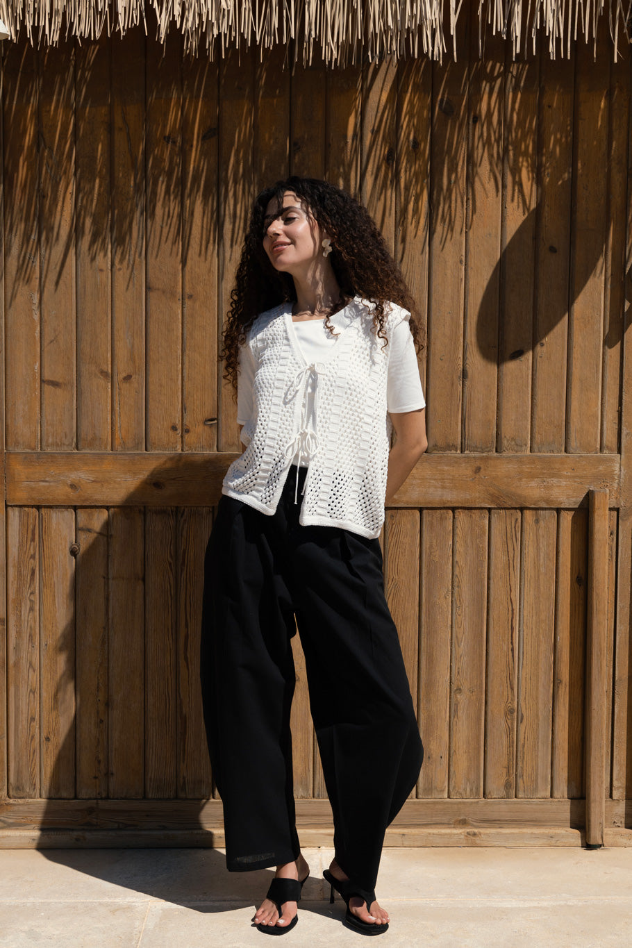 Linen balloon pants - Black