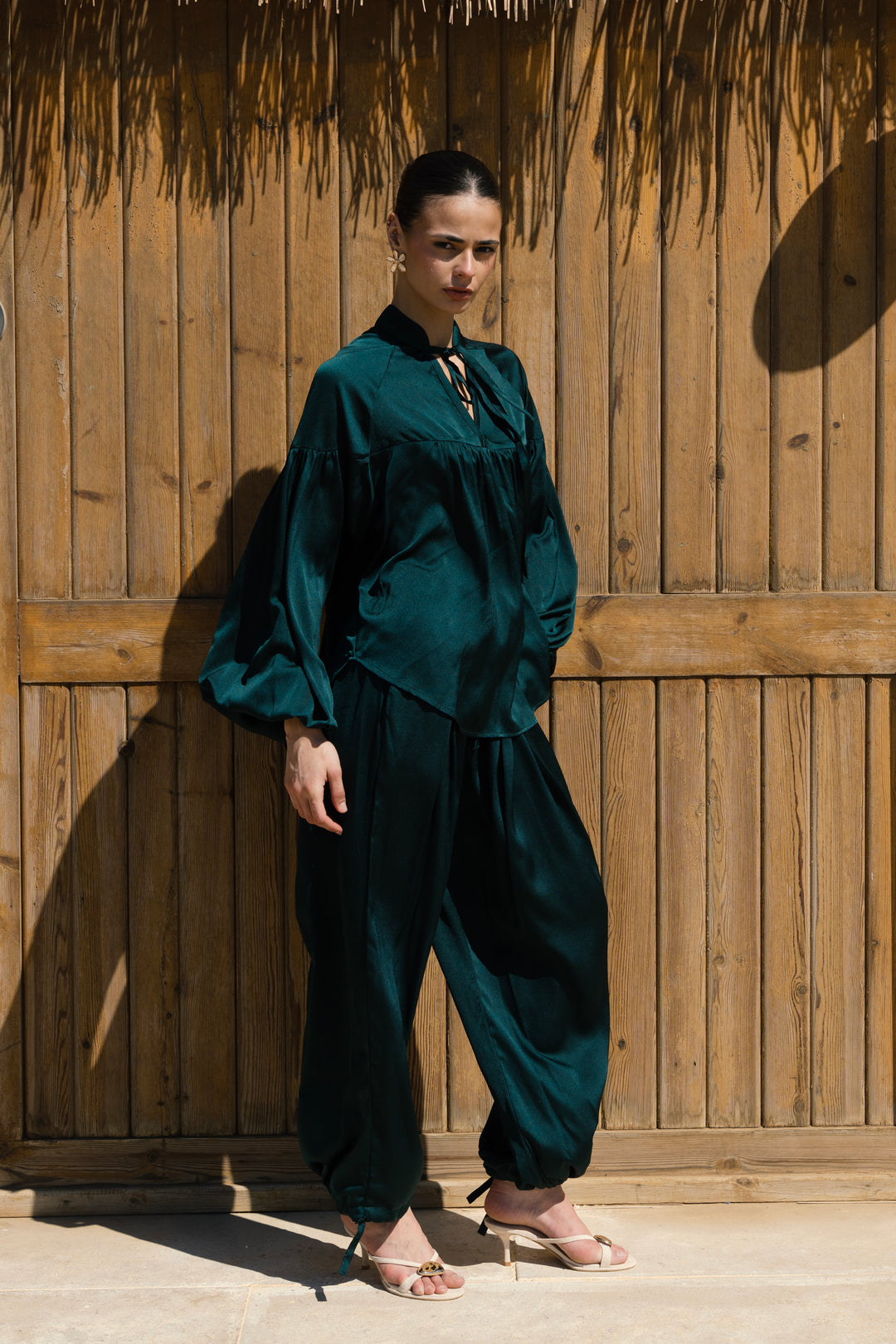 Allure satin set - Dark Green