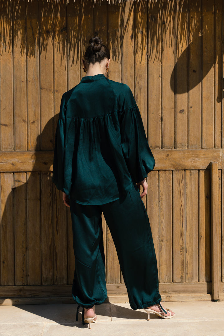 Allure satin set - Dark Green