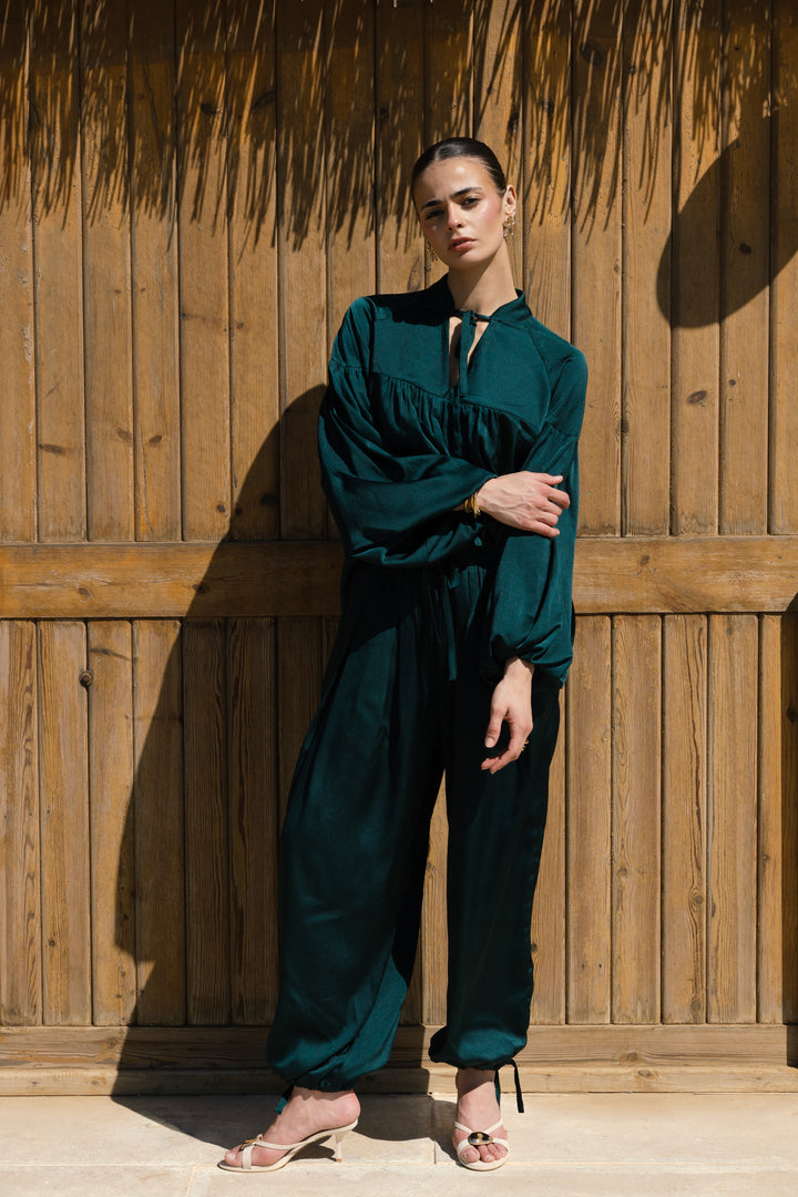 Allure satin set - Dark Green