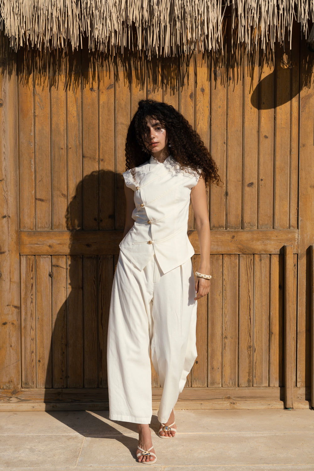 Linen balloon pants - Offwhite