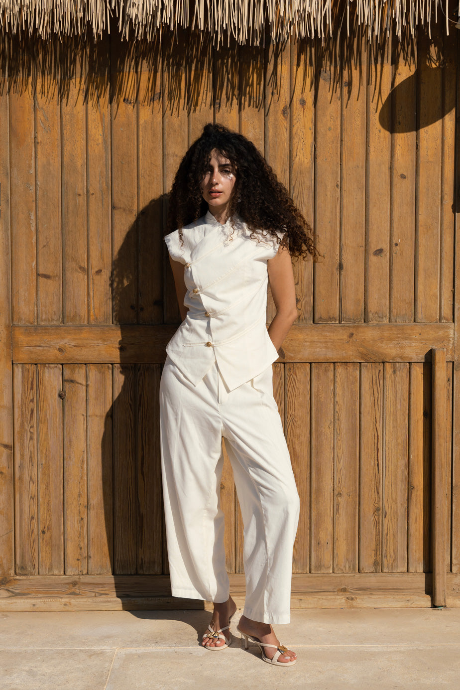 Linen balloon pants - Offwhite