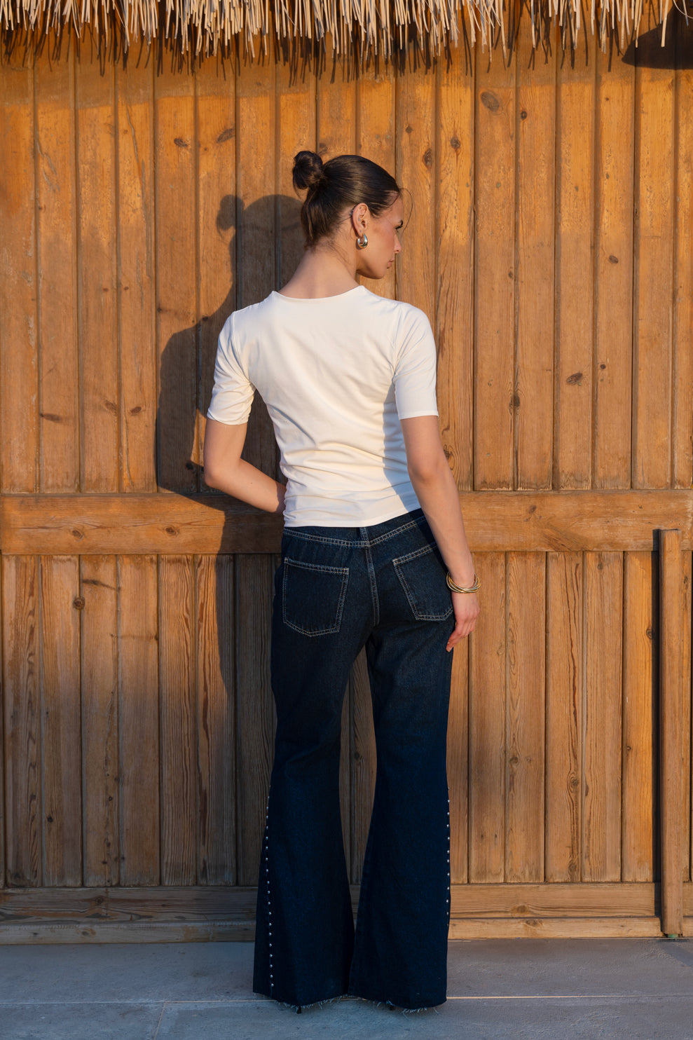 Studs Flare jeans - Dark Blue