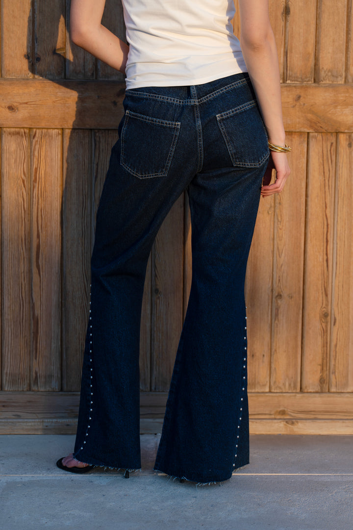 Studs Flare jeans - Dark Blue